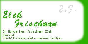 elek frischman business card